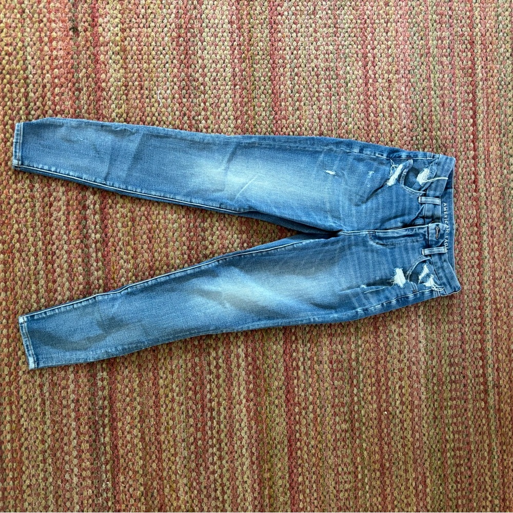 American Eagle Outfitters Women's Ripped Blue Skinny Jeans